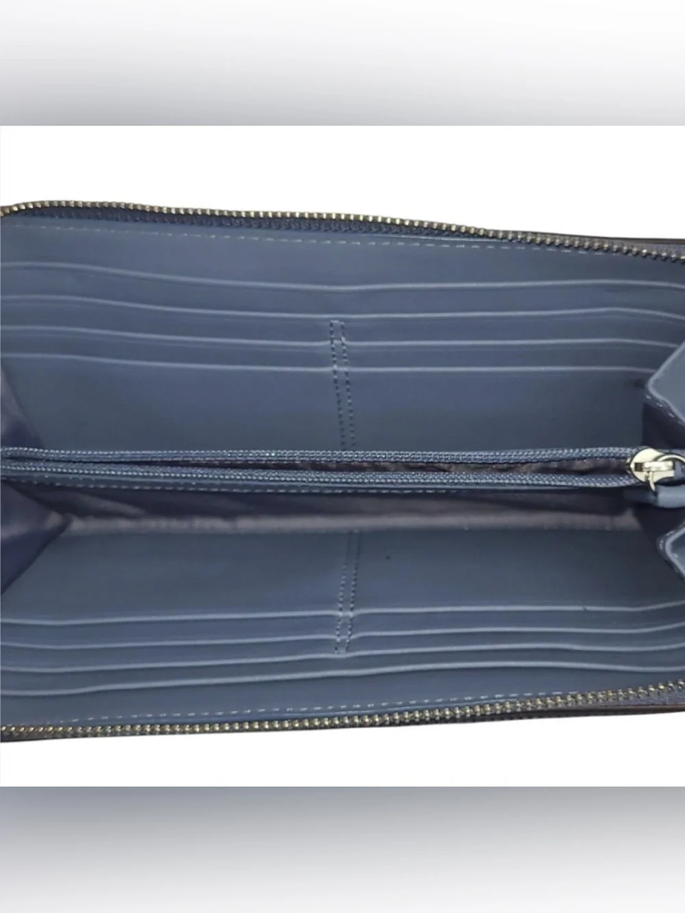 Coach Blue Leather Zip Wristlet Clutch NWT - Picture 2 of 4